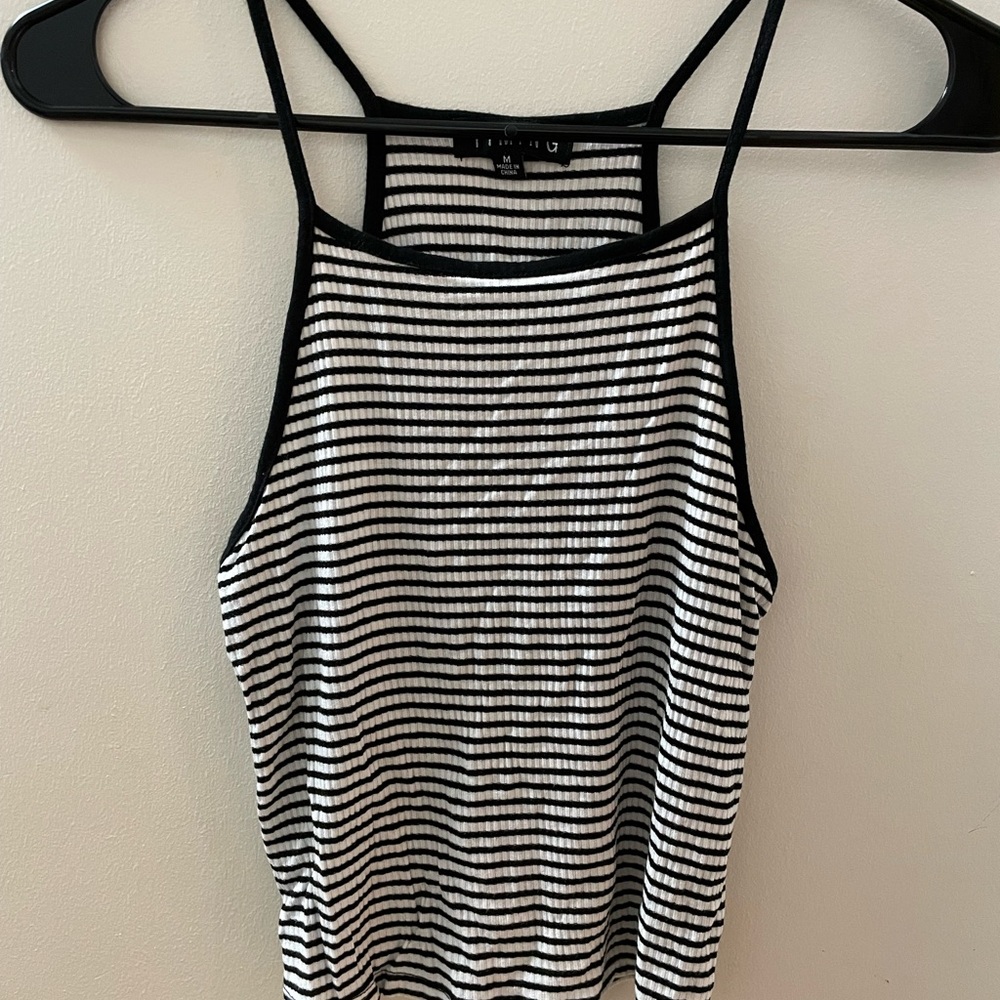 Black and white striped top